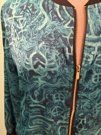 TEAL PRINT BOMBER JACKET-ARIS A