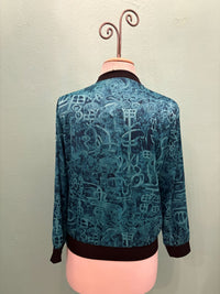 TEAL PRINT BOMBER JACKET-ARIS A