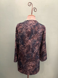 GREY/BLUE PRINT SWING JACKET-ARIS A