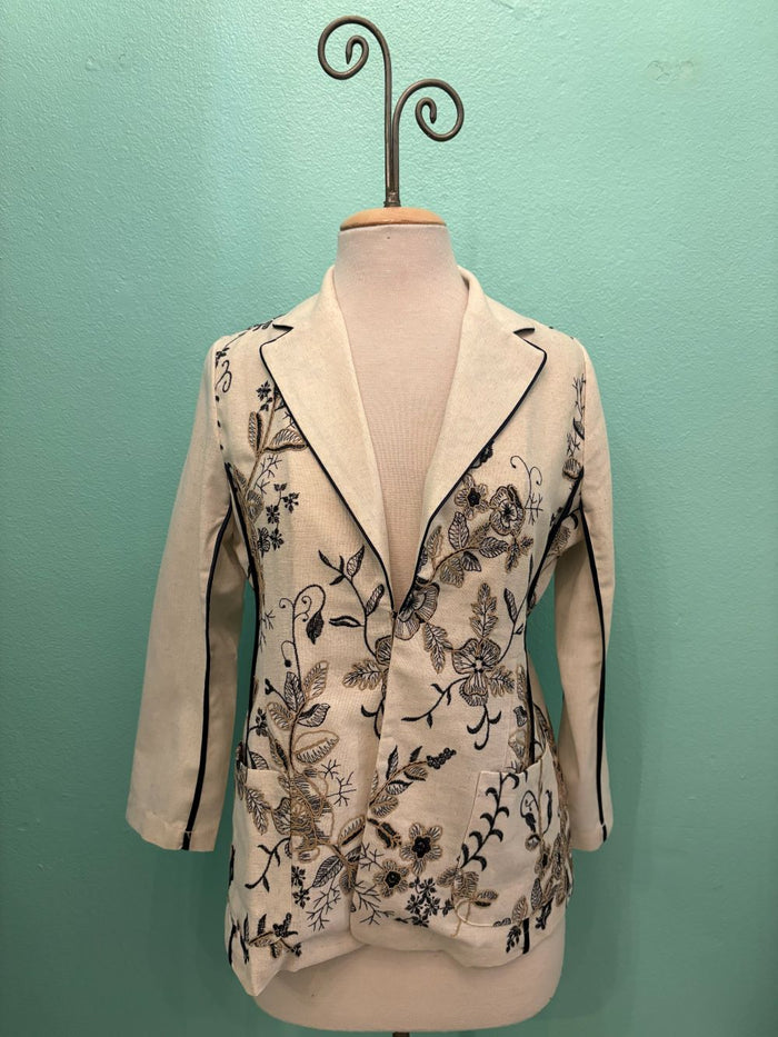 LINEN EMBROIDERED JACKET-ARIS A
