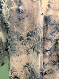 BLUE FLORAL BURNOUT SWING JACKET- ARIS A