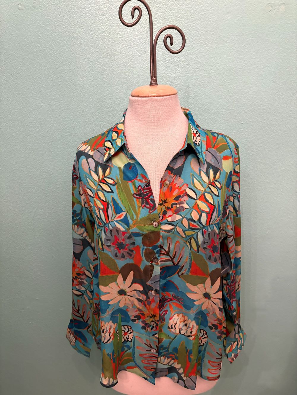 GAUGUIN PRINT BUTTONDOWN BLOUSE-APNY