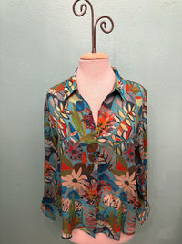 GAUGUIN PRINT BUTTONDOWN BLOUSE-APNY