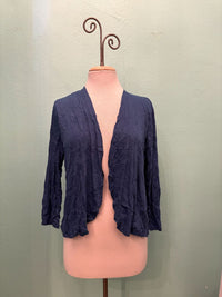 SHORT CRINKLE CARDIGAN-INDIGO-SHANA