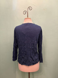 SHORT CRINKLE CARDIGAN-INDIGO-SHANA