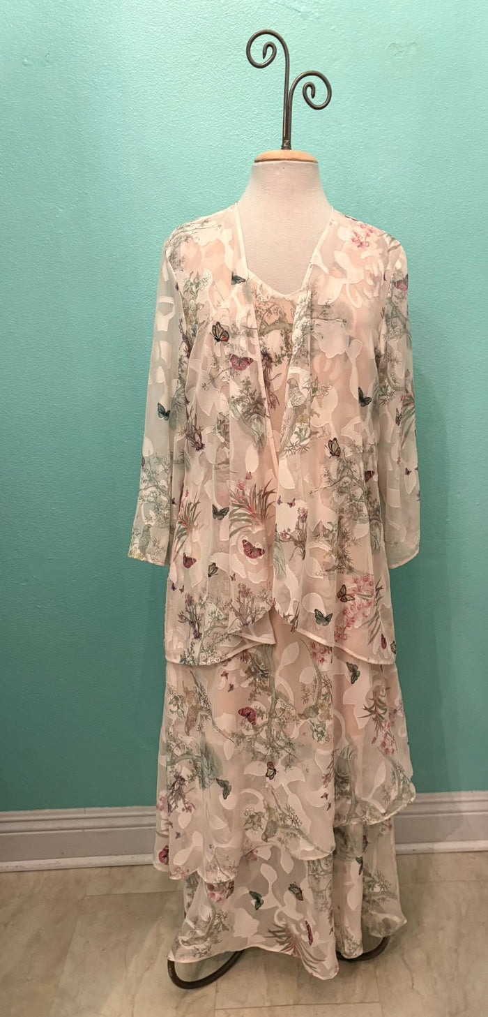 V-TANK DRESS SET W/JACKET-IVORY BLUSH-ARIS A