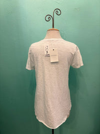 CREW NECK TEE W/CURVE HEM-WHITE-MODODOC
