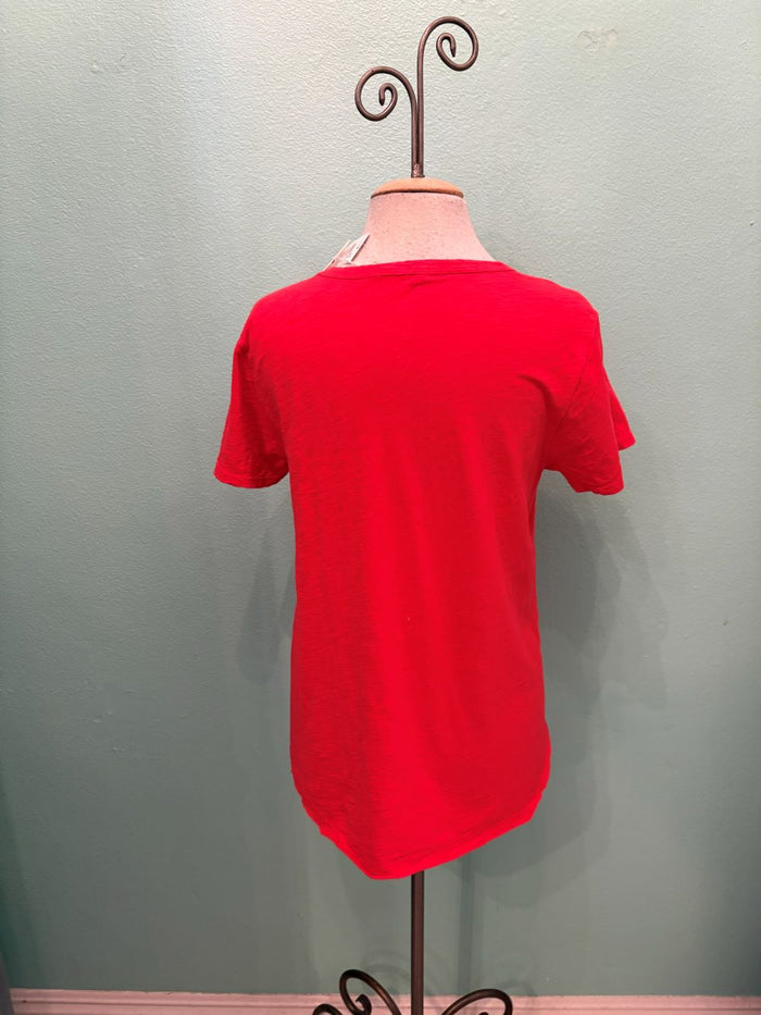 CREW NECK TEE W/CURVE HEM-FIERY GLOW-MODODOC