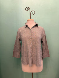 CROSS HATCH CROP EASY SHIRT-WHITE-CUT LOOSE