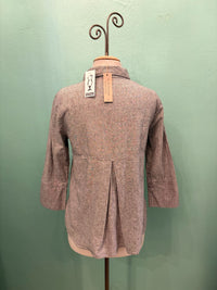 CROSS HATCH CROP EASY SHIRT-WHITE-CUT LOOSE