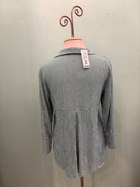 EASY CROP SHIRT CRINKLE CHECK-RIVIERA-CUT LOOSE