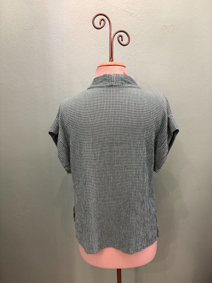 CHECK SHORT SLV COWL TOP-RIVIERA-CUT LOOSE