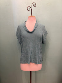 CHECK SHORT SLV COWL TOP-RIVIERA-CUT LOOSE
