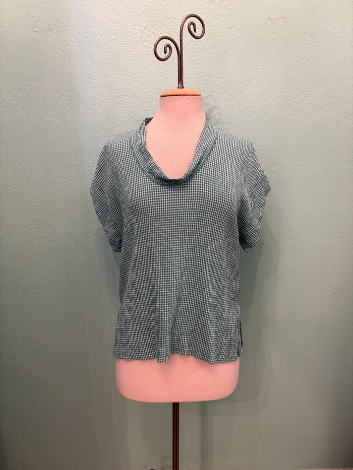 CHECK SHORT SLV COWL TOP-RIVIERA-CUT LOOSE