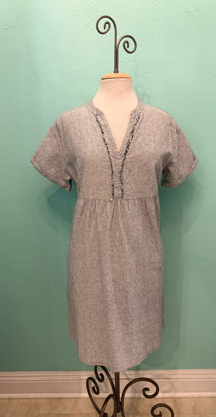 RELAXED CAP SLEEVE DRESS-WHITE-CUT LOOSE