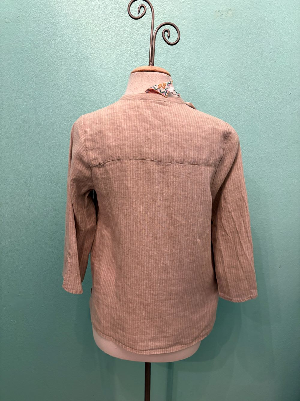 V-NECK LINEN BLOUSE-SLOANE-JUTE-JOHNNY WAS