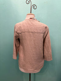 V-NECK LINEN BLOUSE-SLOANE-JUTE-JOHNNY WAS