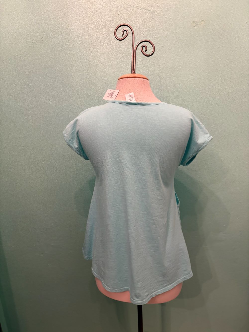 SCOOP CAP SLEEVE TEE W/POCKET-TIDEPOOL-COTTON LANI