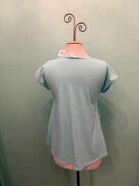 SCOOP CAP SLEEVE TEE W/POCKET-TIDEPOOL-COTTON LANI