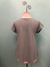SCOOP CAP SLEEVE TEE W/POCKET-SAGE-COTTON LANI