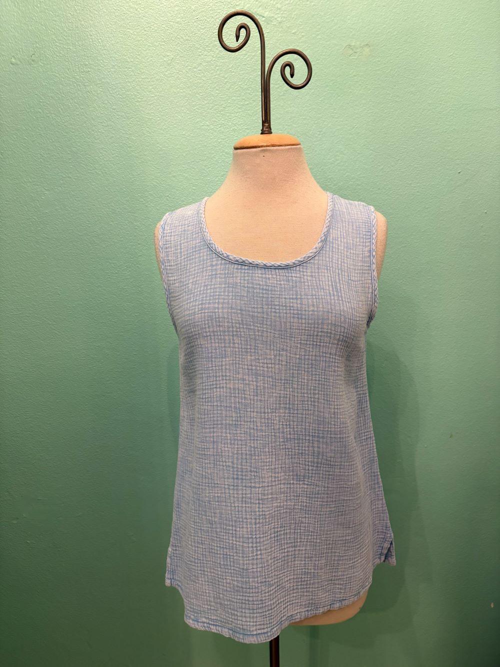 GAUZE TANK-SKY-COTTON LANI