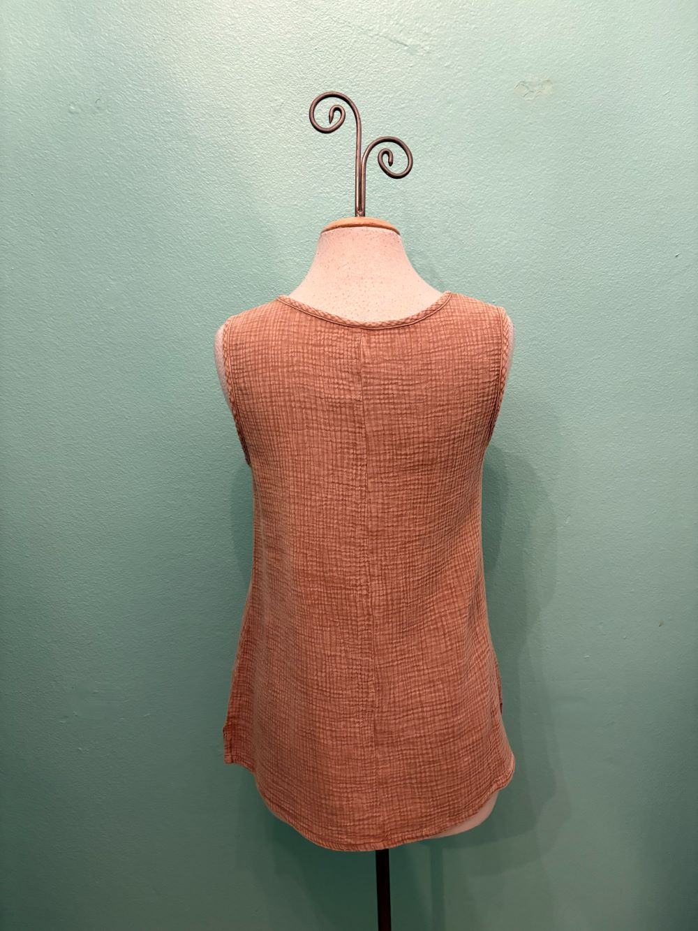 GAUZE TANK-OAT-COTTON LANI