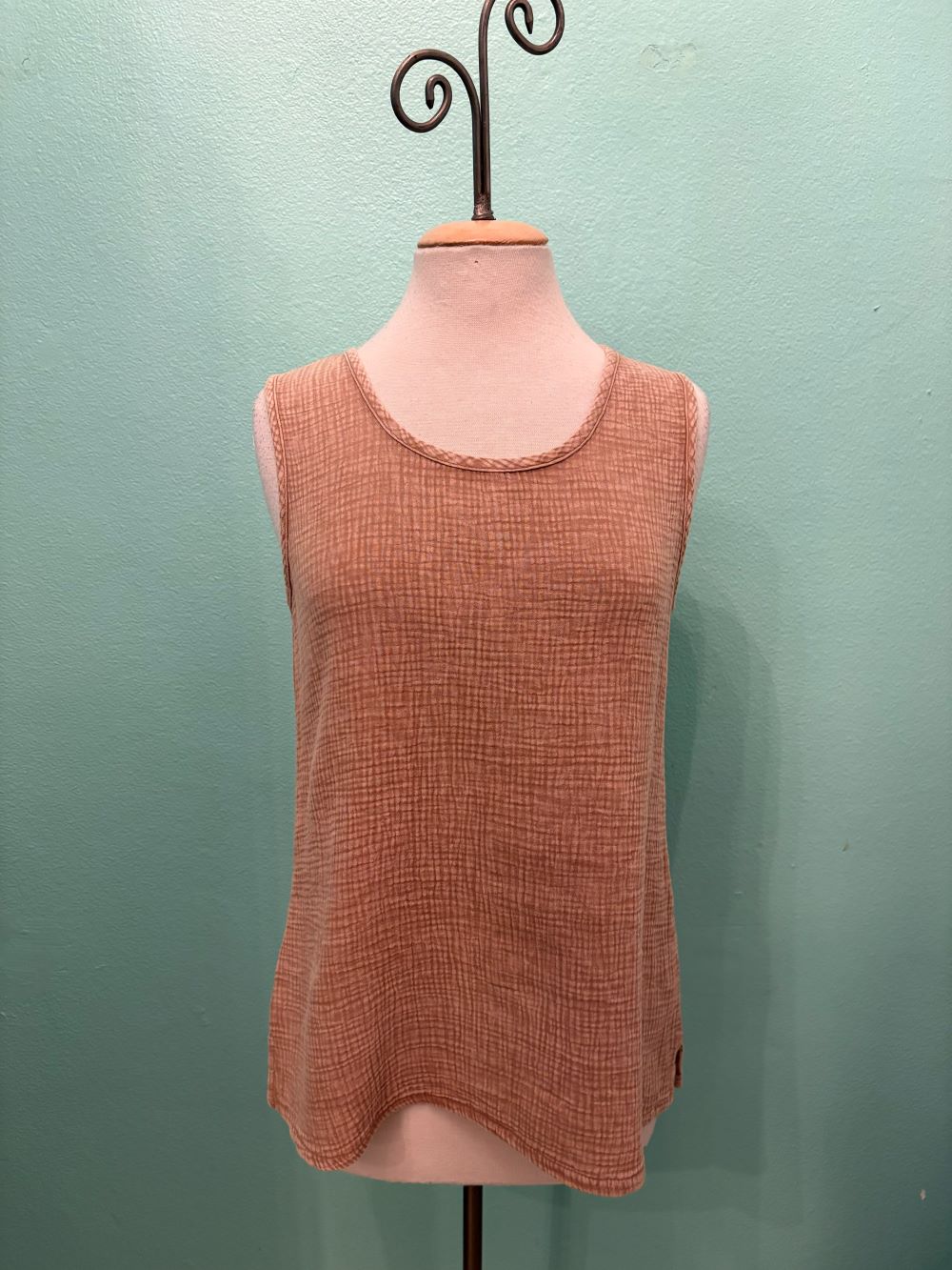 GAUZE TANK-OAT-COTTON LANI