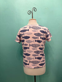 S/S V-NECK FISH TEE-LULLABY-COTTON LANI