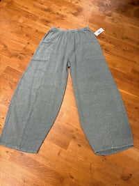 GAUZE BARREL PANT-MINERAL SAGE-COTTON LANI
