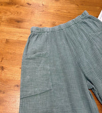 GAUZE BARREL PANT-MINERAL SAGE-COTTON LANI