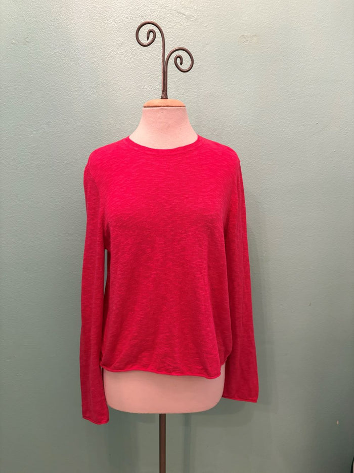 L/S CREW SWEATER-FUSCHIA-MODODOC