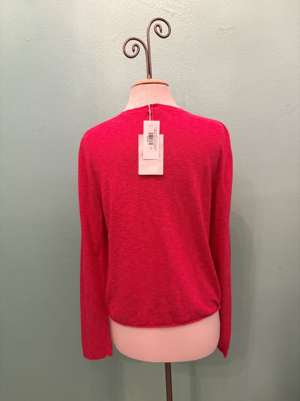 L/S CREW SWEATER-FUSCHIA-MODODOC