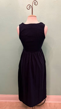 SMOCKED TANK MIDI DRESS-VIBRANT NAVY-MODODOC