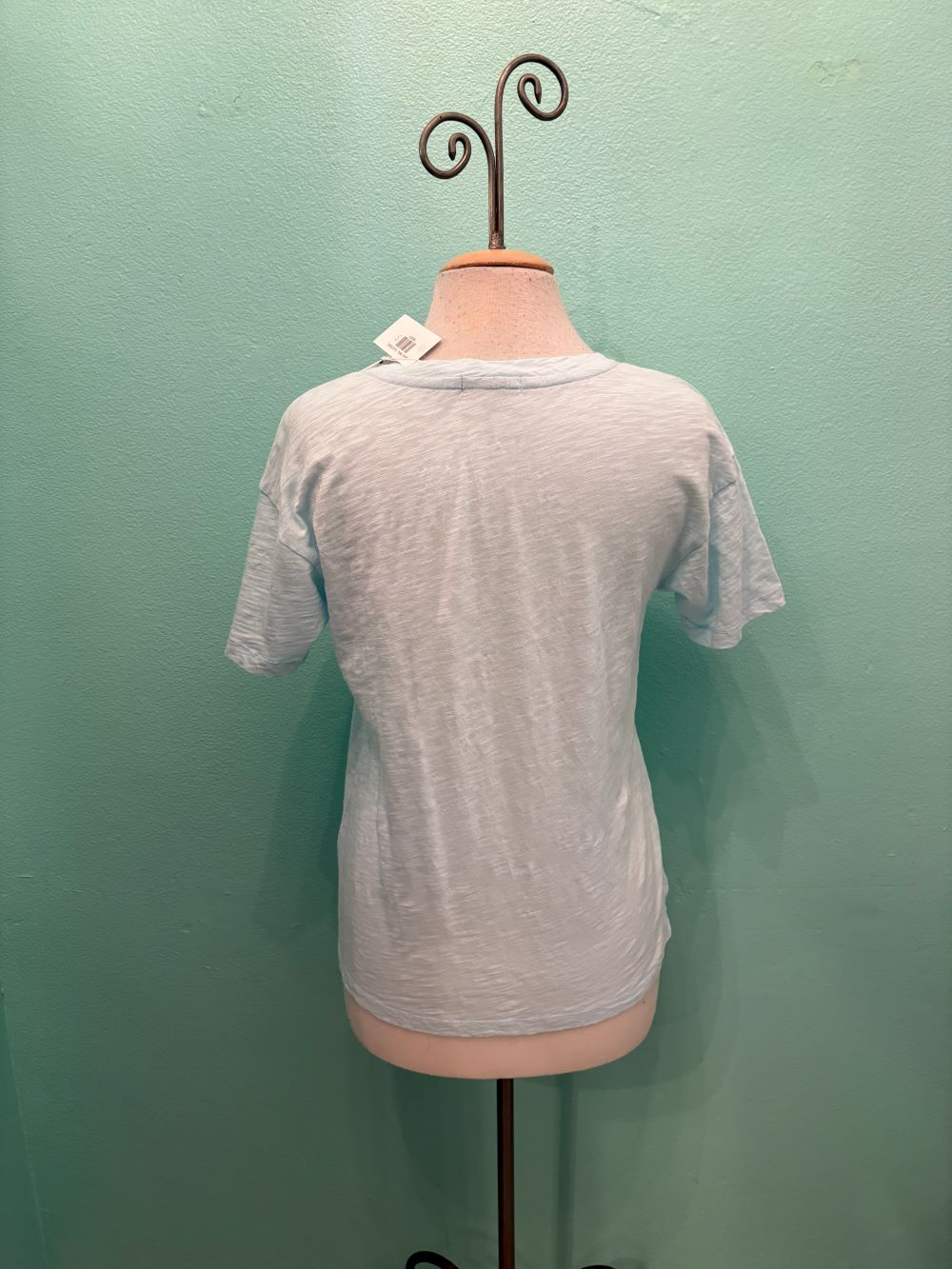 SHORT SLEEVE V-NECK BOXY TEE-BLUE PEARL-MODODOC