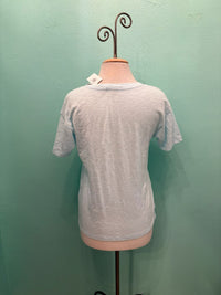 SHORT SLEEVE V-NECK BOXY TEE-BLUE PEARL-MODODOC