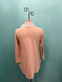 3/4 SLEEVE TEE W/CURVE HEM-SWISS COFFEE-MODODOC