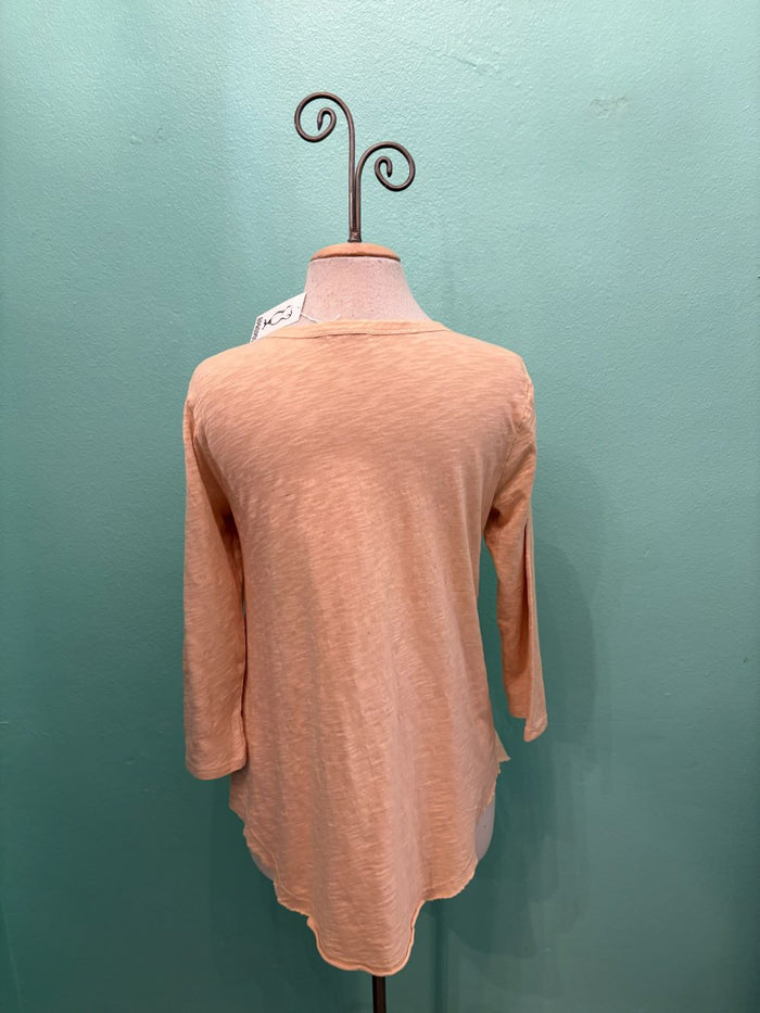 3/4 SLEEVE TEE W/CURVE HEM-SWISS COFFEE-MODODOC