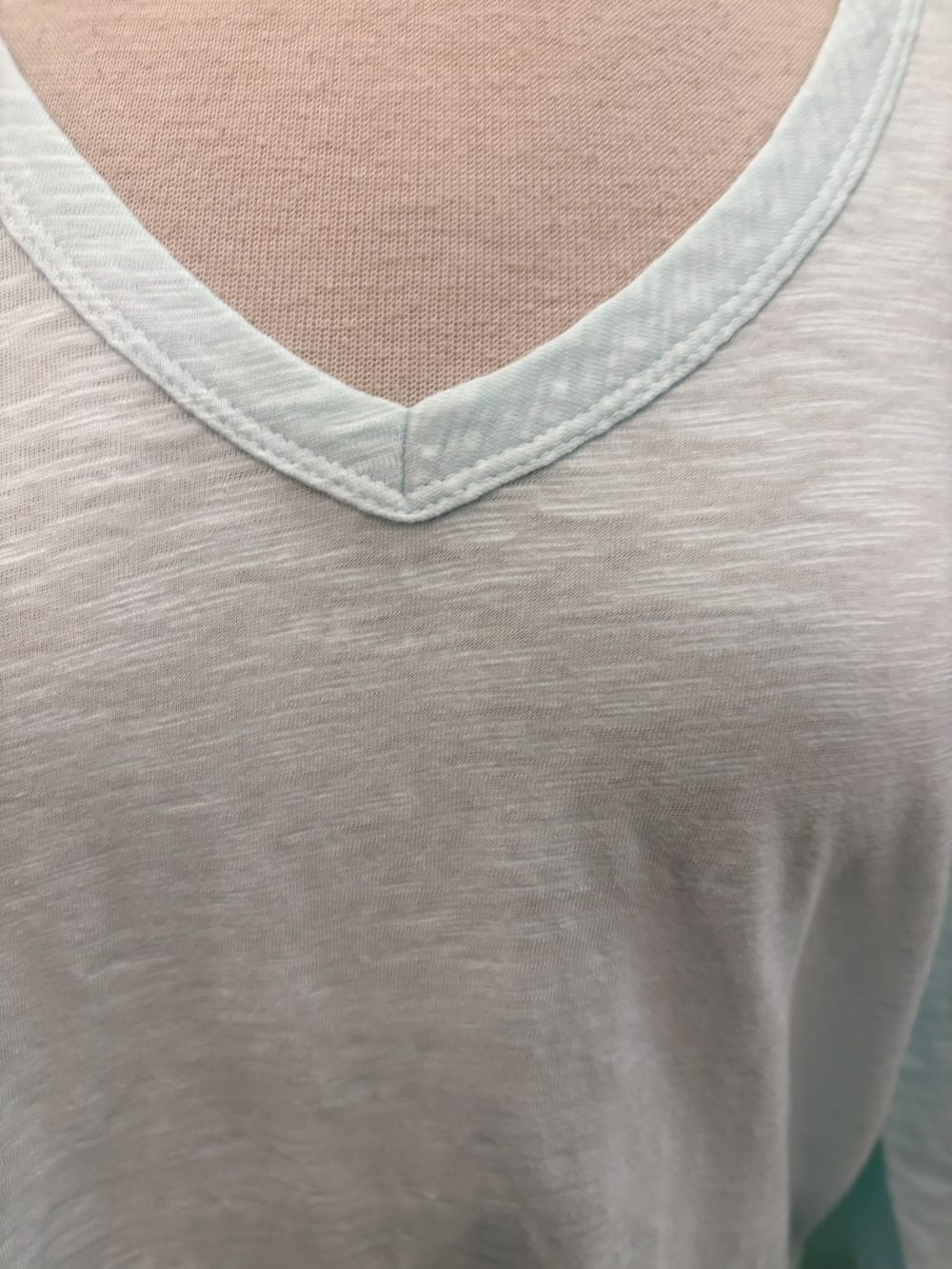 3/4 SLEEVE TEE W/CURVE HEM-BLUE PEARL-MODODOC