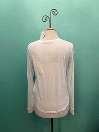 L/S RAW SEAM BUTTON CARDIGAN-WHITE HALO-MODODOC