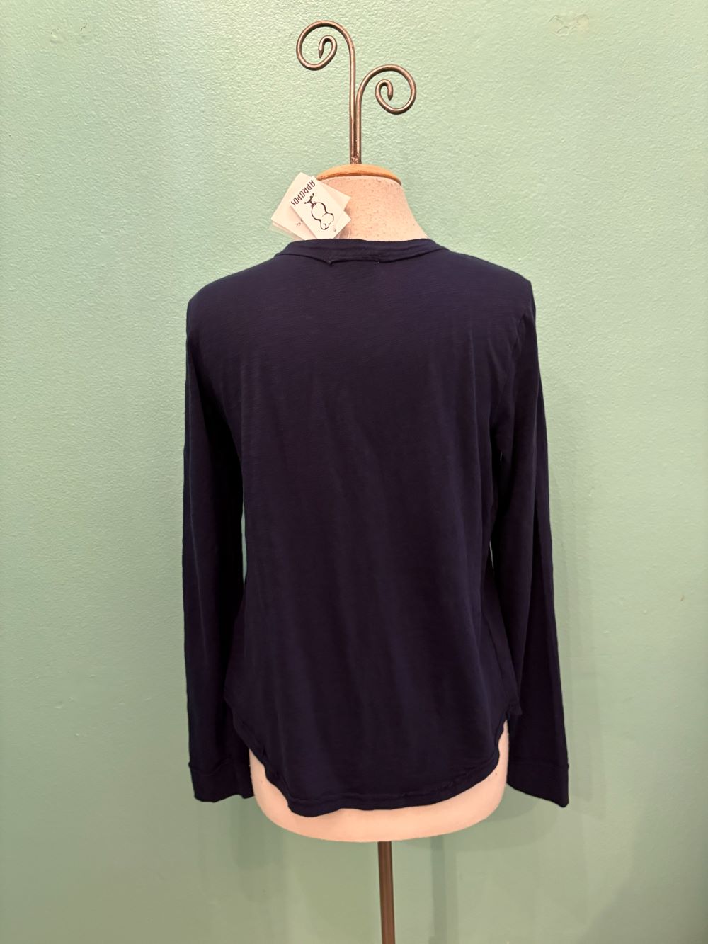 L/S RAW SEAM BUTTON CARDIGAN-VIBRANT NAVY-MODODOC