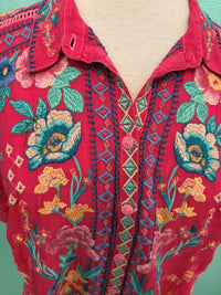 THE AUDREY SHORT SLEEVE SHIRT-LUNES-CERISE-JOHNNY WAS