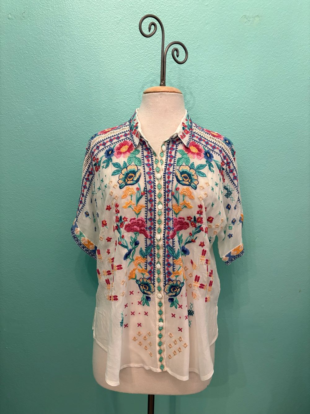 THE AUDREY SHORT SLEEVE SHIRT-LUNES-NATURAL-JOHNNY WAS