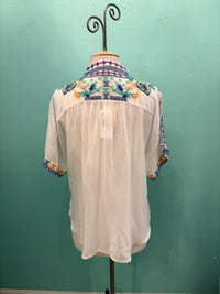 THE AUDREY SHORT SLEEVE SHIRT-LUNES-NATURAL-JOHNNY WAS