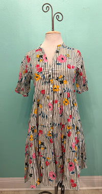 JULY DRESS-STRIPES AND BLOOMS-DRESS ADDICT