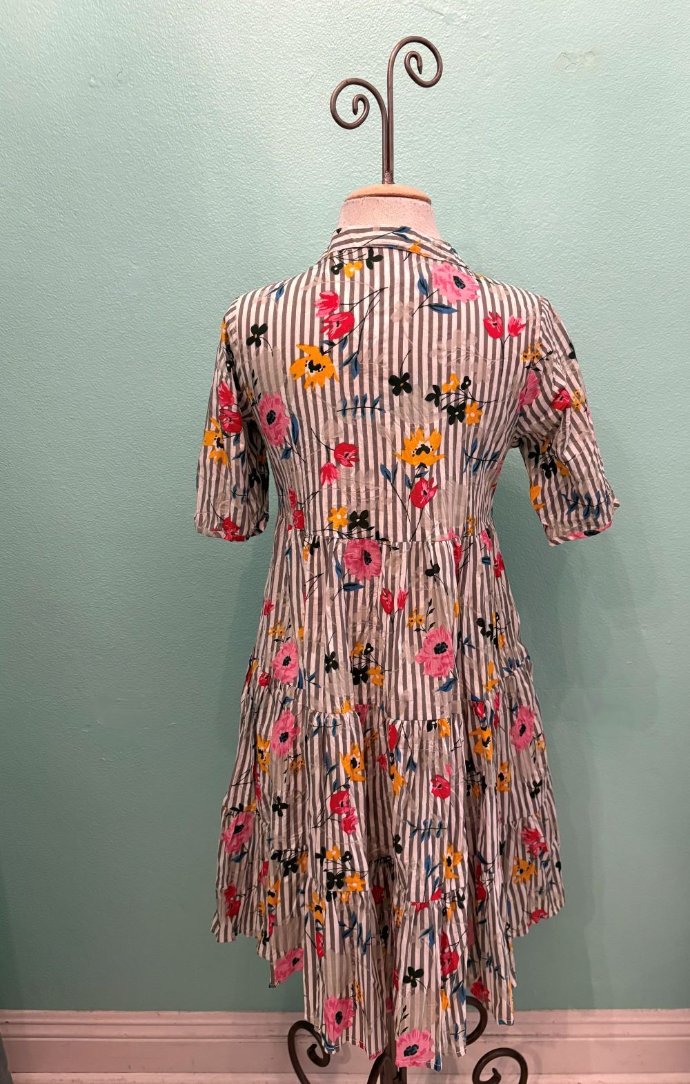 JULY DRESS-STRIPES AND BLOOMS-DRESS ADDICT