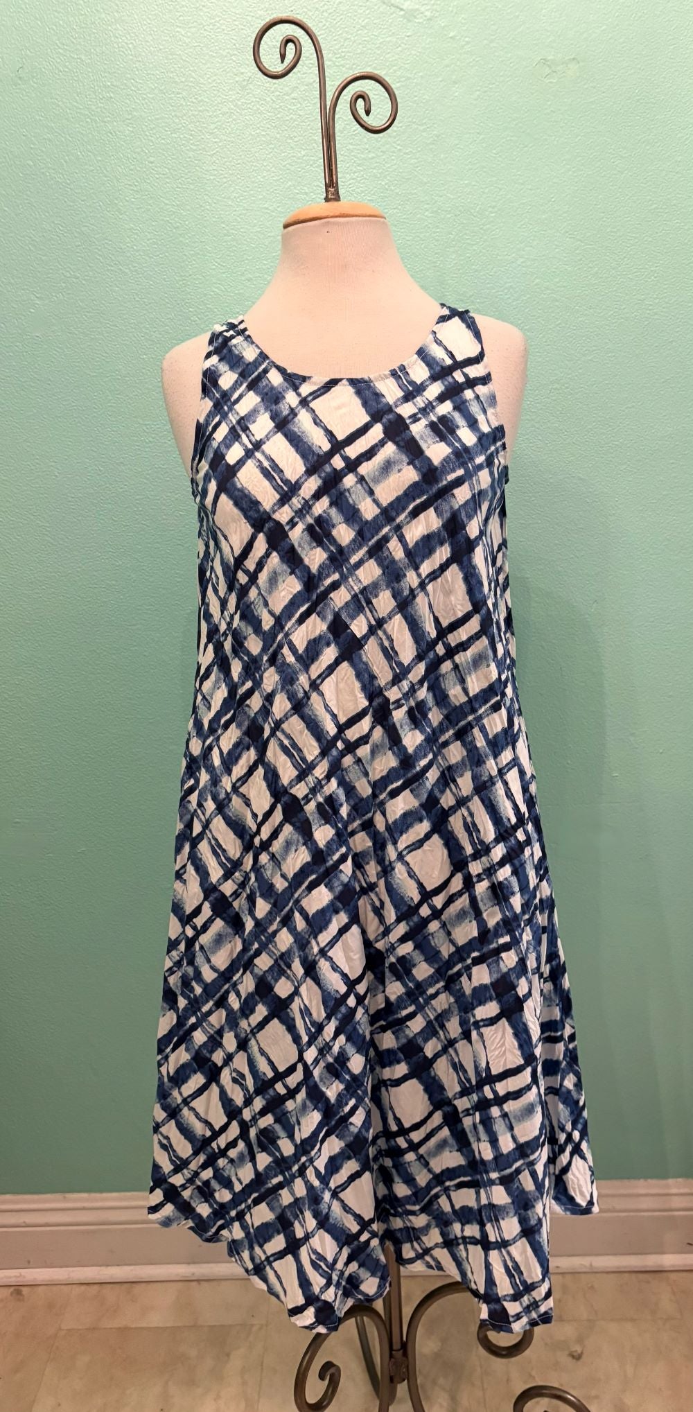 JAMY DRESS-BLUE/WHITE FRAME-DRESS ADDICT
