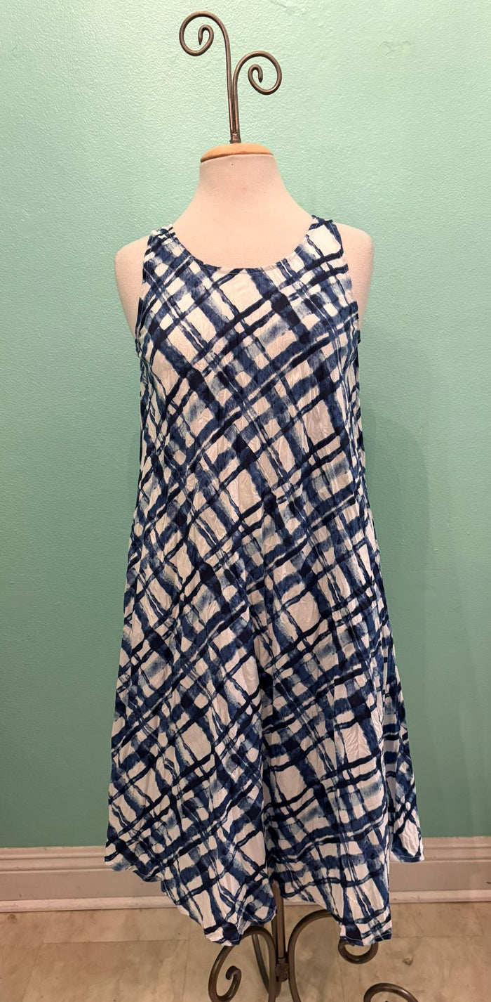 JAMY DRESS-BLUE/WHITE FRAME-DRESS ADDICT