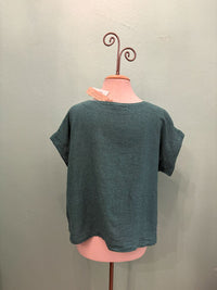 S/S CROSSHATCH CROP TOP-RIVIERA-CUT LOOSE