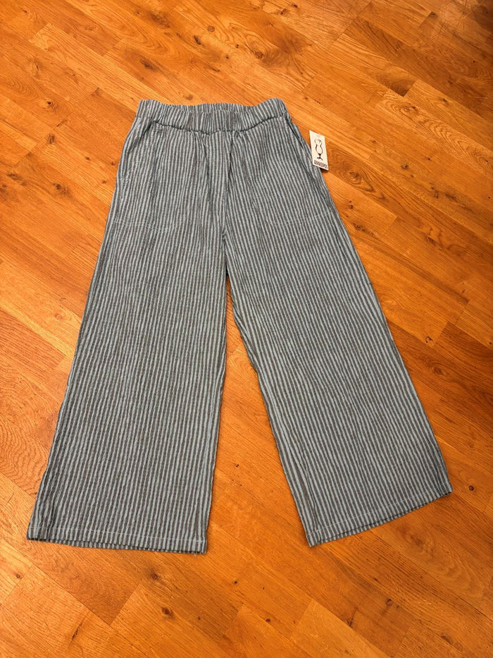 EASY CROP STRIPE PANT-BELLFLOWER-CUT LOOSE