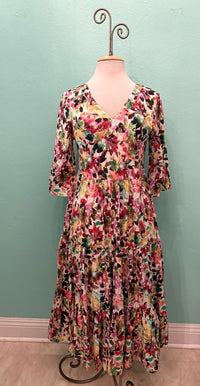 JOK DRESS-PINK FLOWERS-DRESS ADDICT